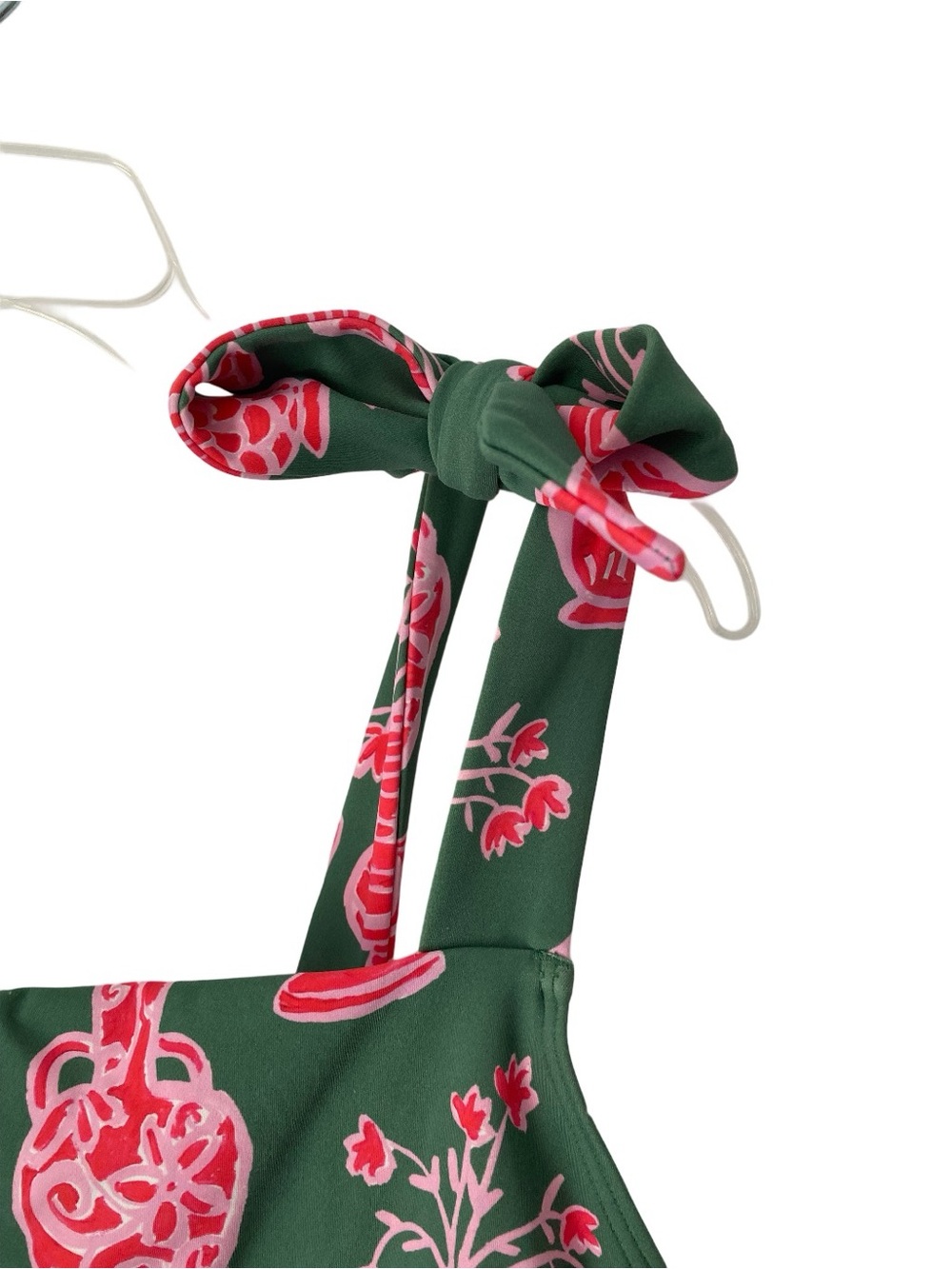 Celia B Granato One Piece Tie Shoulder Swimsuit Green Pink Size XL - Picture 4 of 8